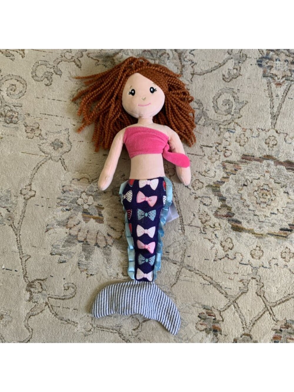 Preppy Pelican Mermaid Plush Doll Stuffed Toy Bow Collectibles